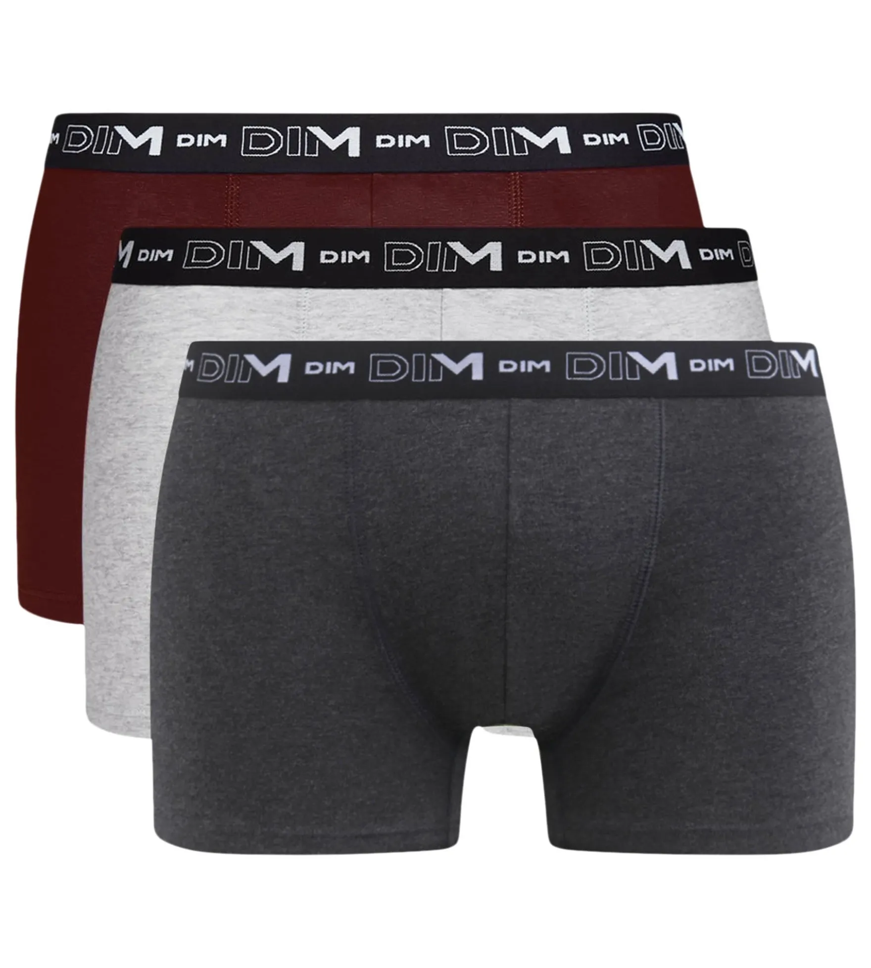 Lot de 3 boxers homme Cendre Dim Coton Stretch