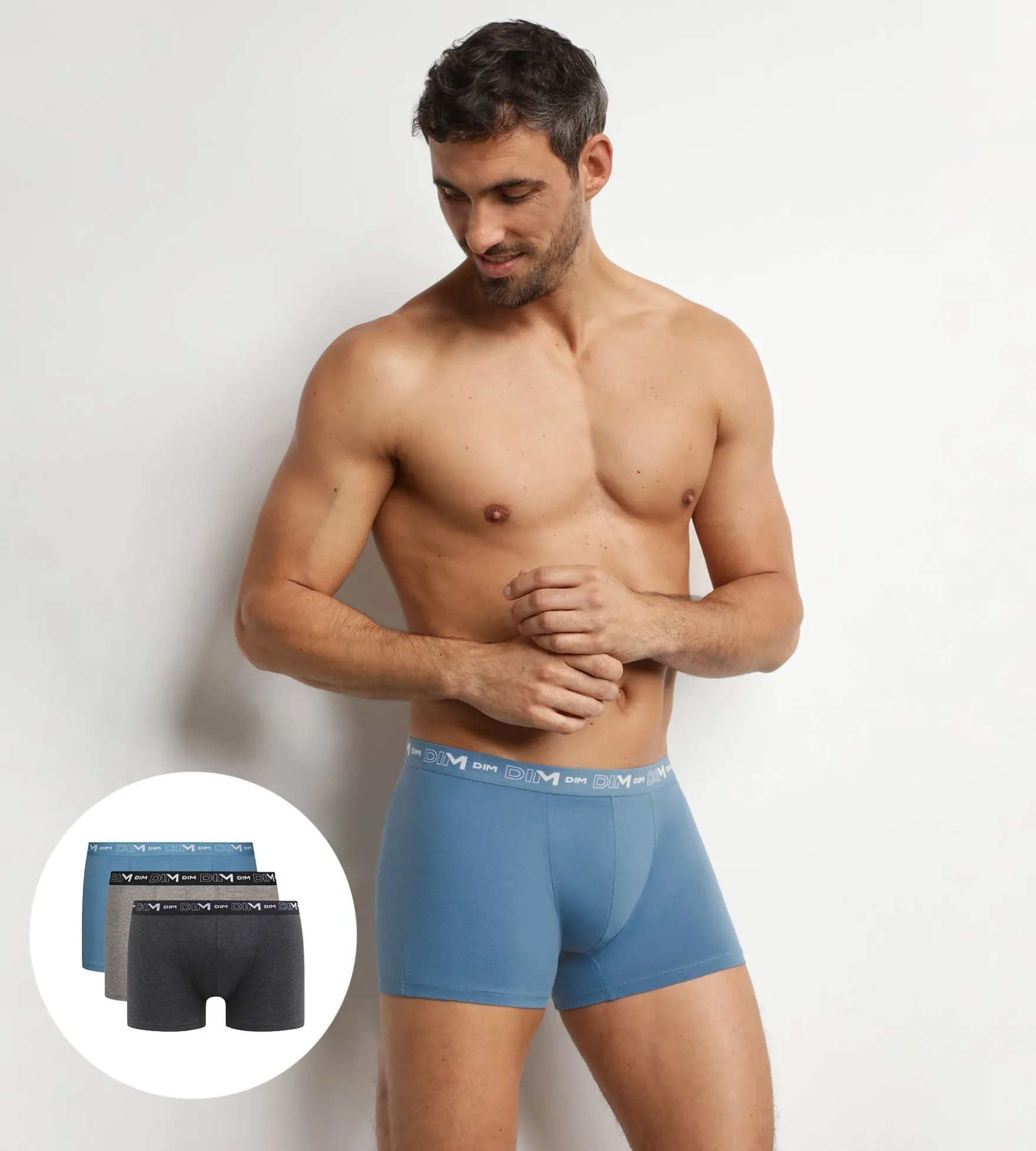 Lot de 3 boxers homme City Chiné Dim Coton Stretch