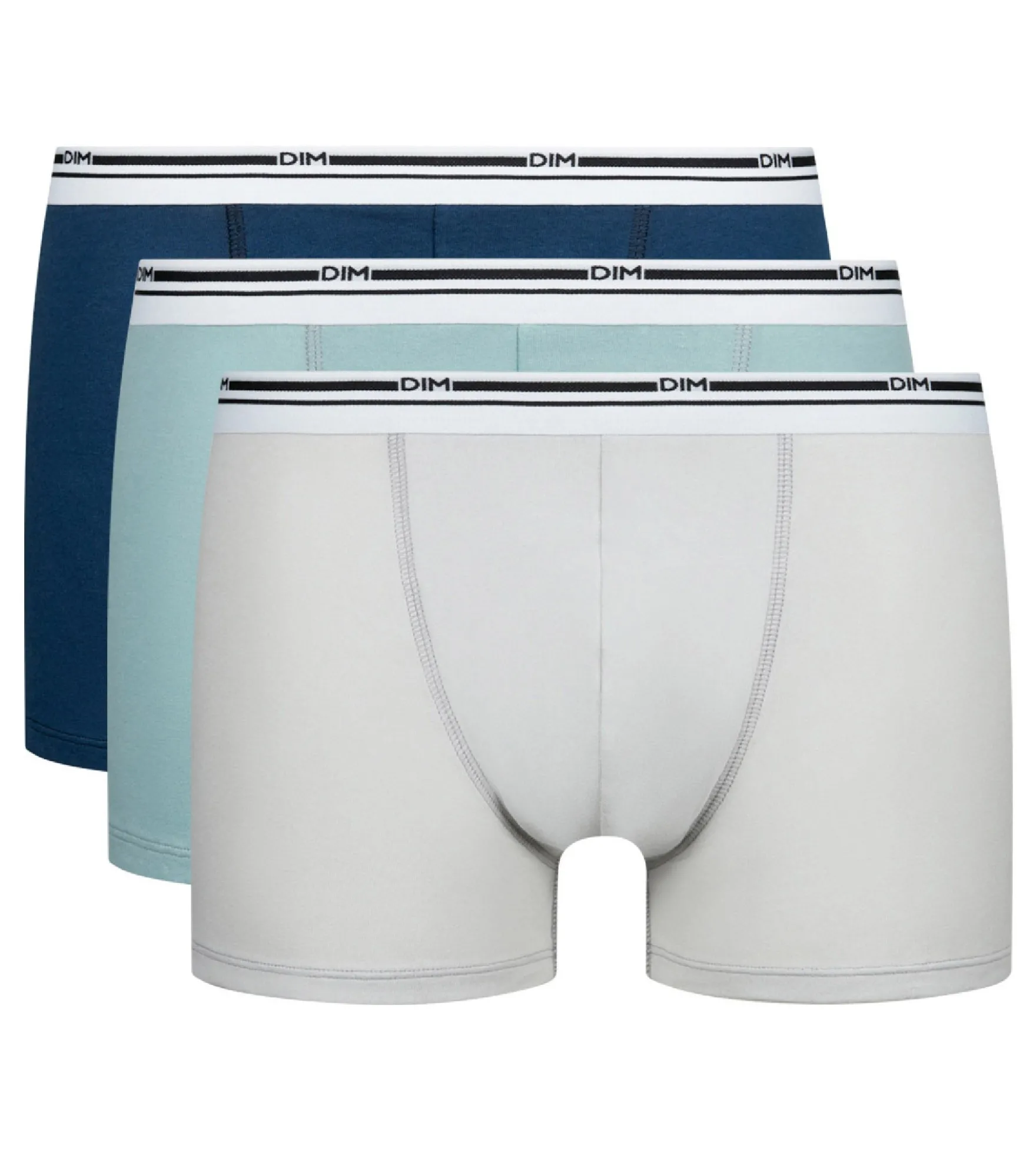 Lot de 3 boxers homme coton stretch Bleu Gris Classic Colors