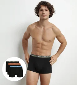 Lot de 3 boxers homme en coton Bleu Orange Dim Coton Stretch