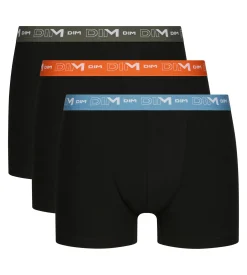 Lot de 3 boxers homme en coton Bleu Orange Dim Coton Stretch