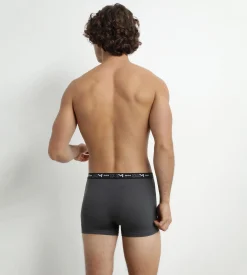 Lot de 3 boxers homme en coton Noir Gris Dim Coton Stretch