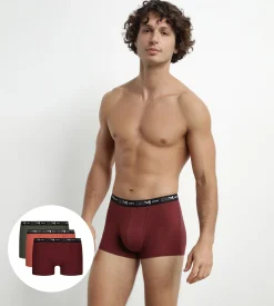 Lot de 3 boxers homme en coton Rouge Vert Dim Coton Stretch
