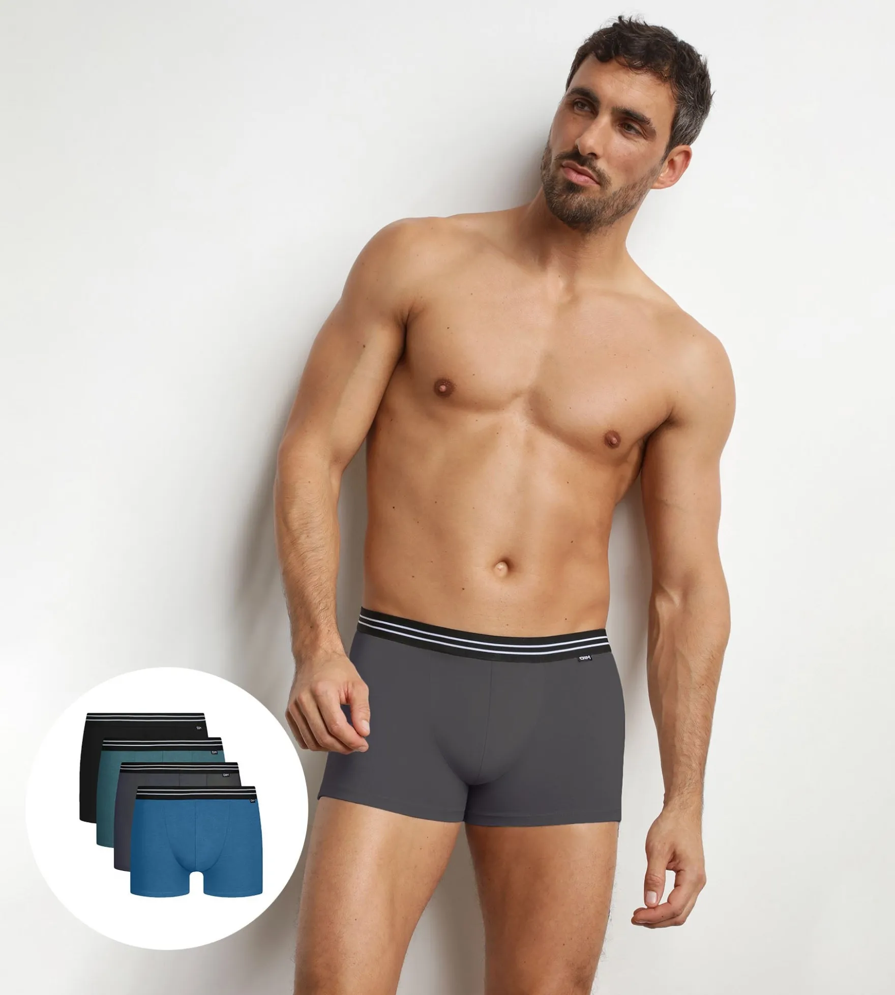 Lot de 4 boxers homme en coton stretch Rivière EcoDim