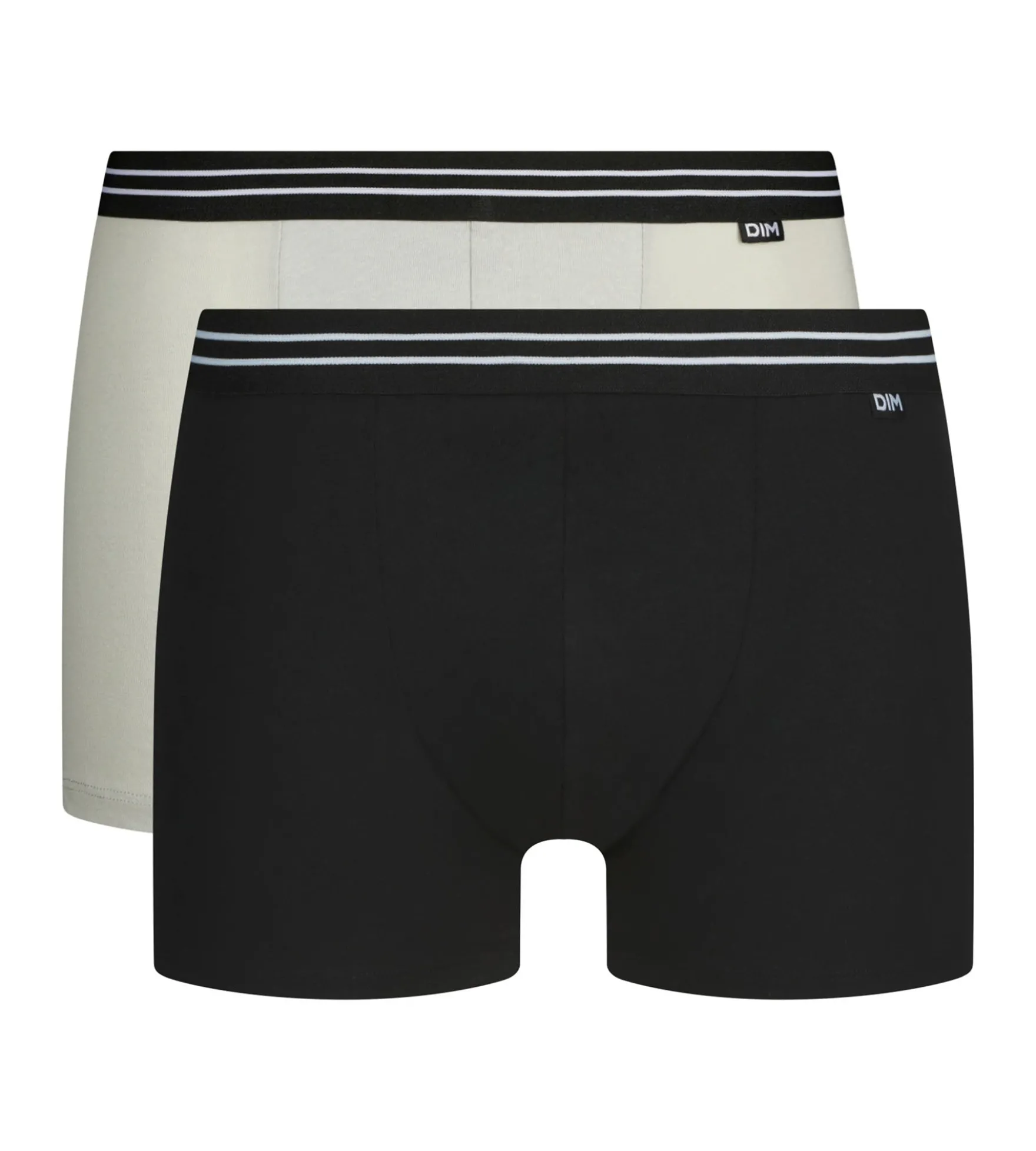 Lot de 2 boxers homme en coton stretch Noir Gris EcoDim