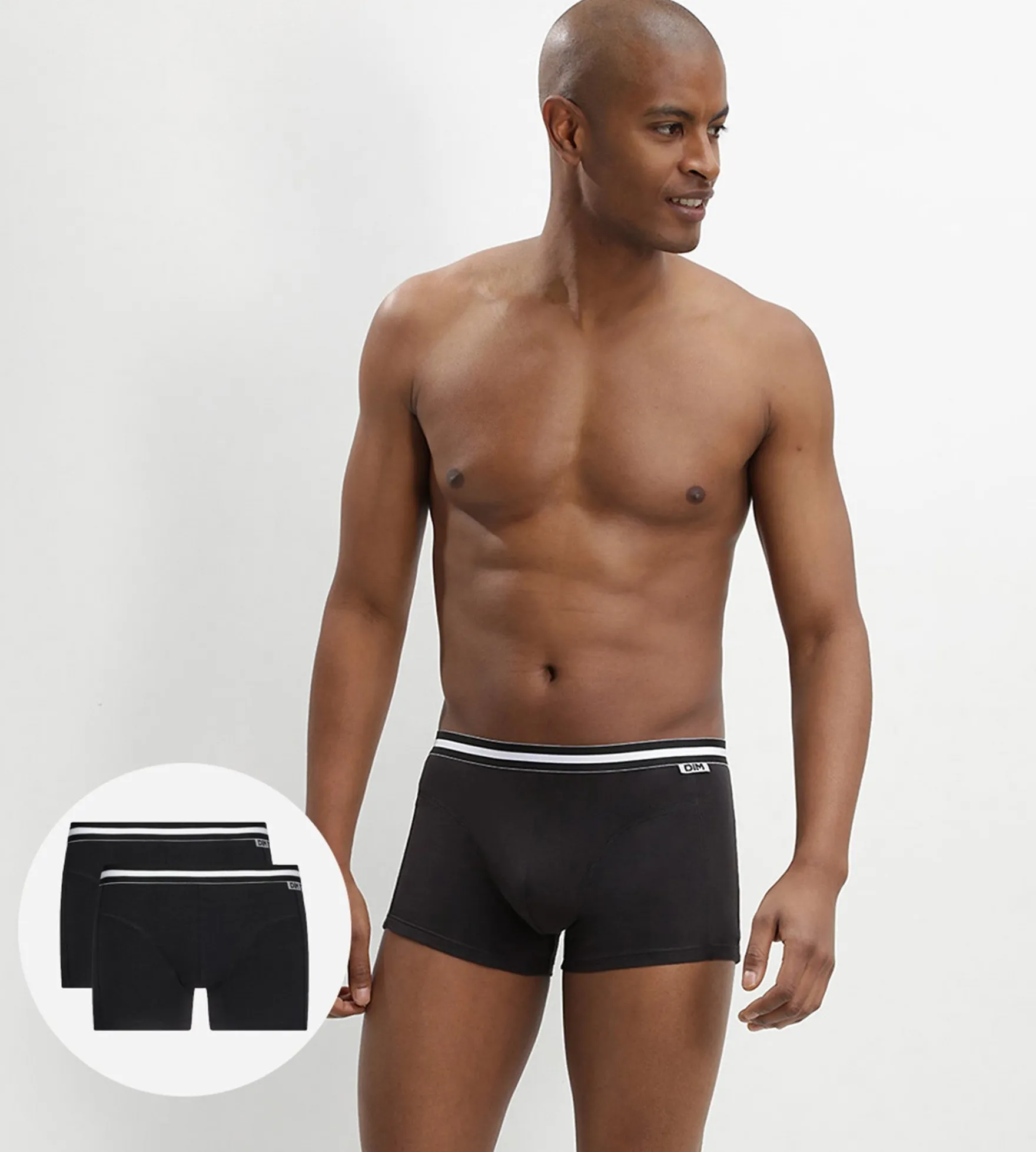 Lot de 2 boxers homme en coton stretch Noir EcoDim