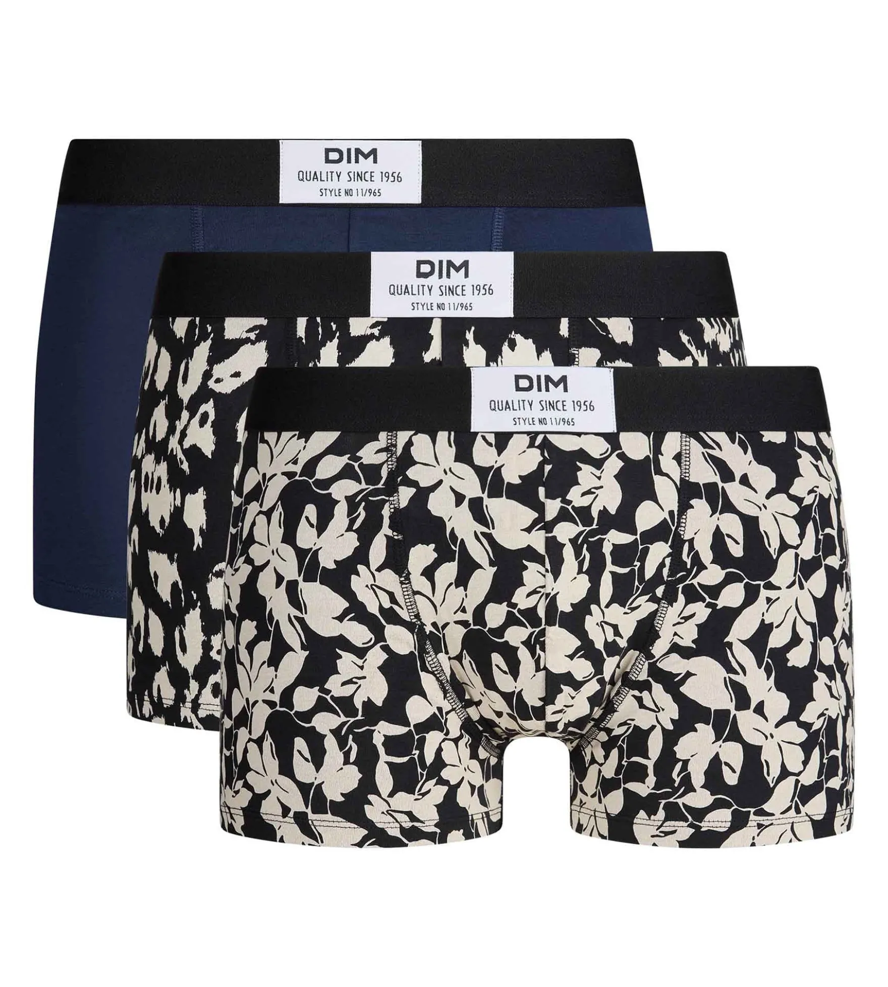 Lot de 3 boxers homme fleurit, camouflage, bleu nuit Vibes Coton