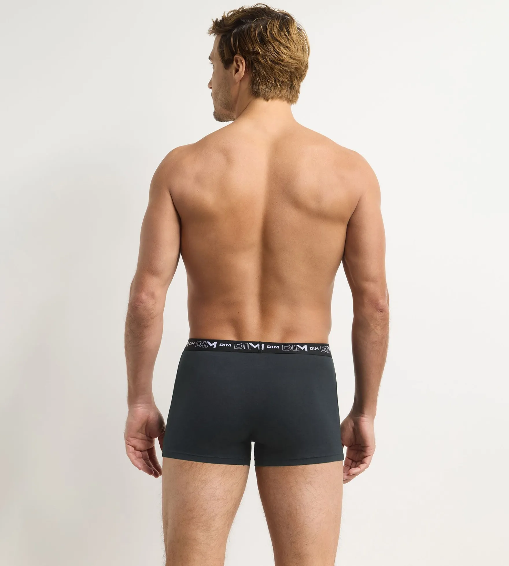 Lot de 4 boxers homme gris, gris foncé, bleu, bleu foncé Coton Stretch