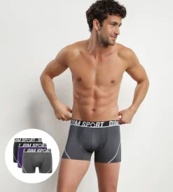 Lot de 3 boxers homme microfibre thermorégulateur Violet Dim Sport