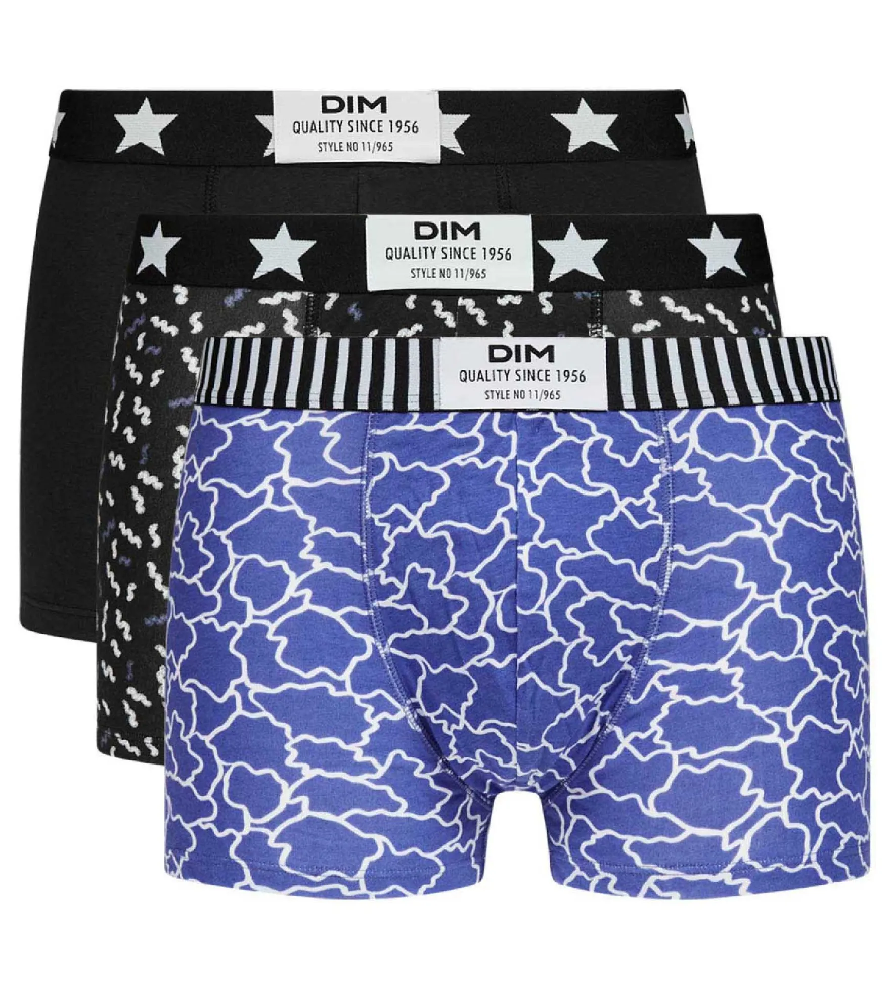 Lot de 3 boxers homme motifs Nuages Bleu Noir Dim Vibes