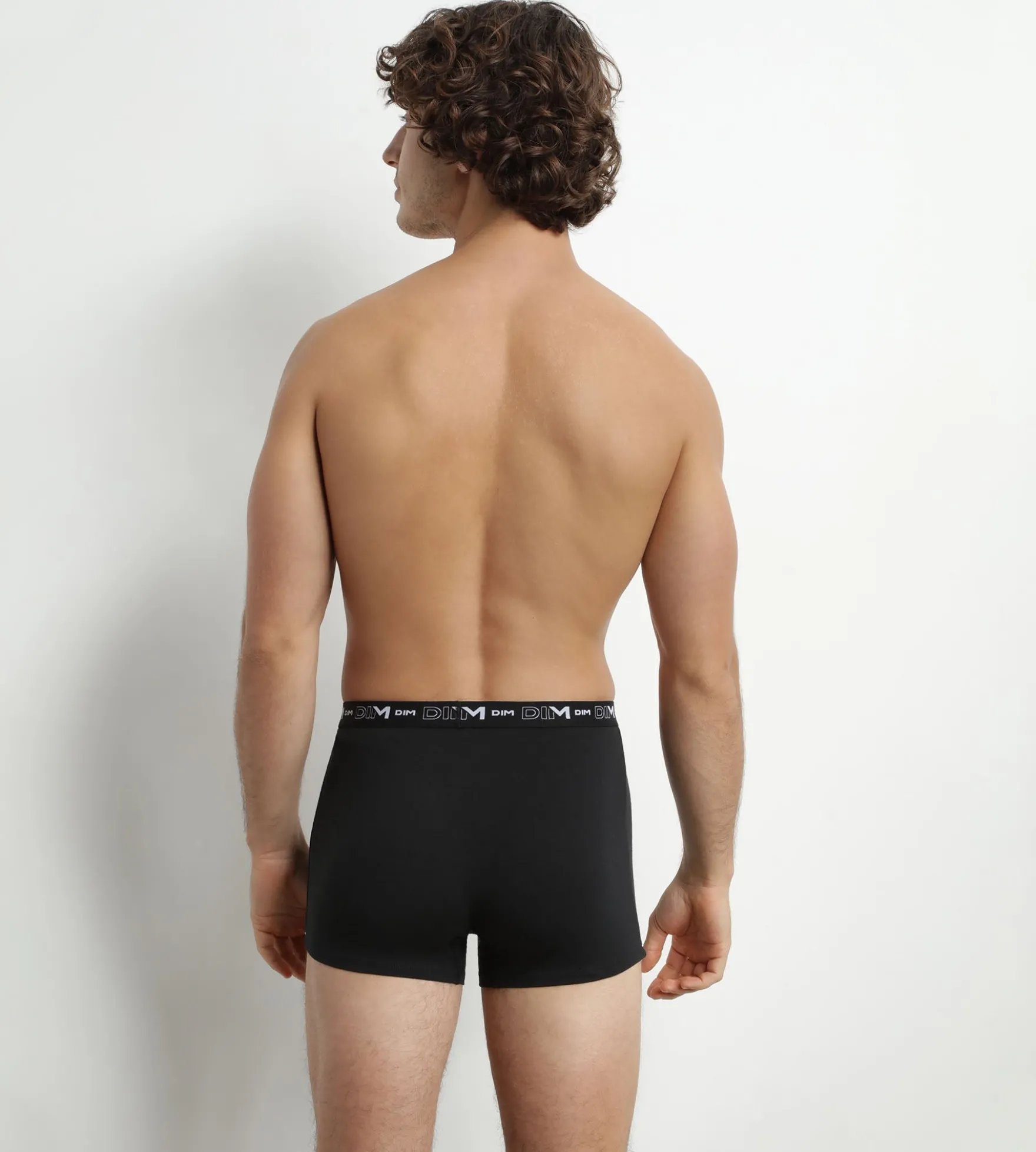 Lot de 2 Boxers homme Noir Blanc ceinture contrastée Dim Coton Stretch