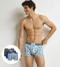 Lot de 3 boxers homme Noir Bleu Kaki Dim Vibes