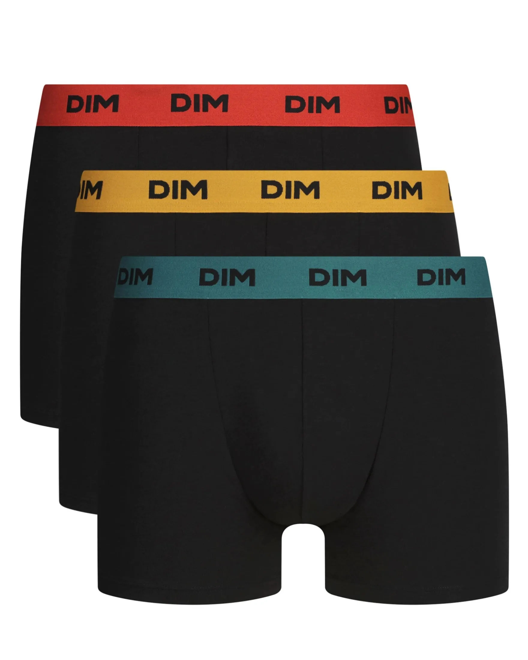 Lot de 3 boxers homme noir ceinture colorée Safran Mix & Colors