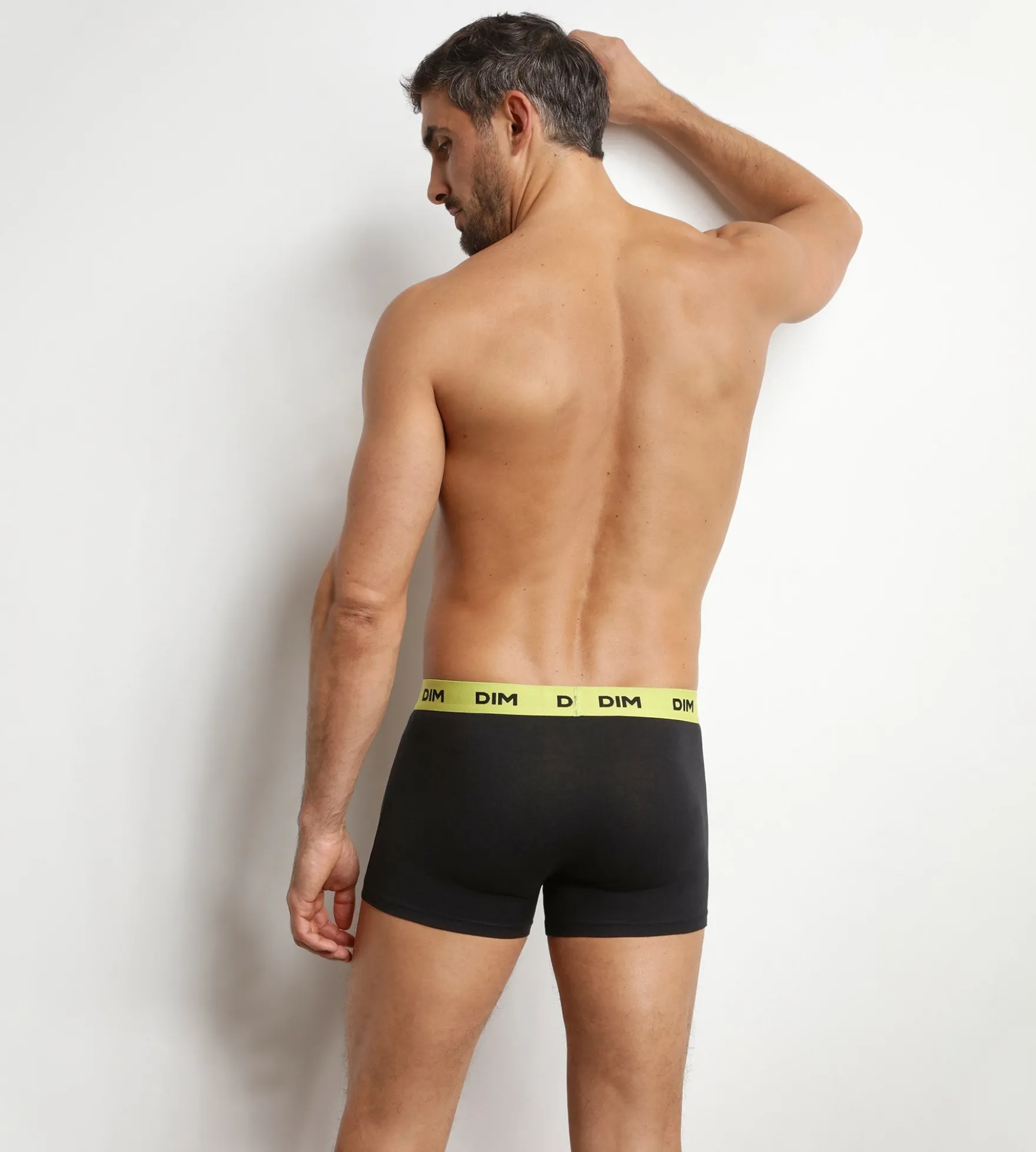Lot de 3 boxers homme noir ceinture colorée Magenta Mix & Colors