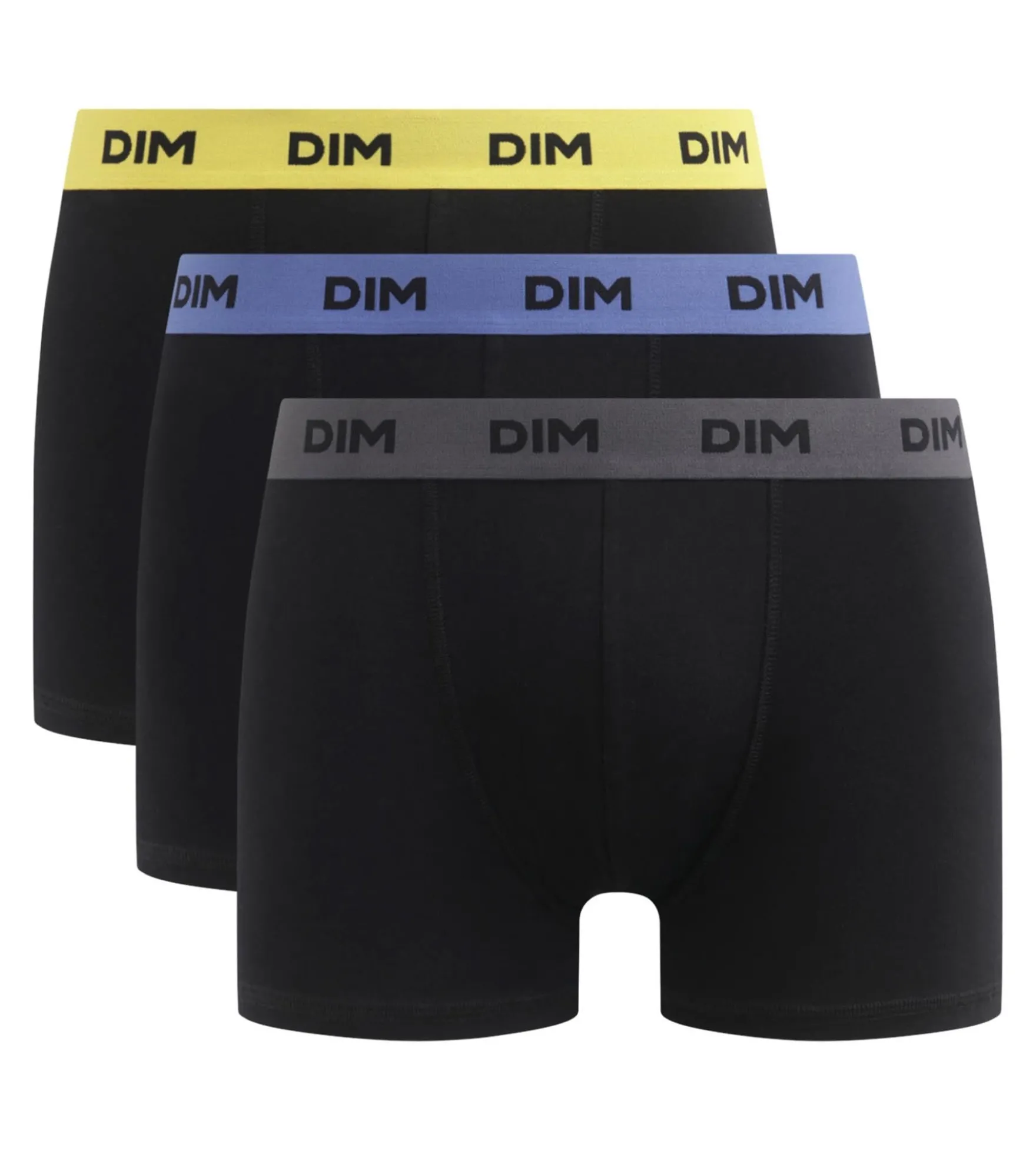 Lot de 3 boxers homme noir ceinture colorée Mimosa Lila Mix & Colors