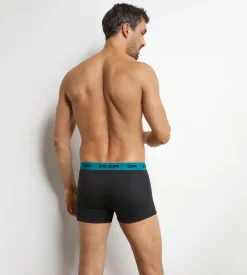 Lot de 3 boxers homme noir ceinture colorée Caméléon Mix & Colors