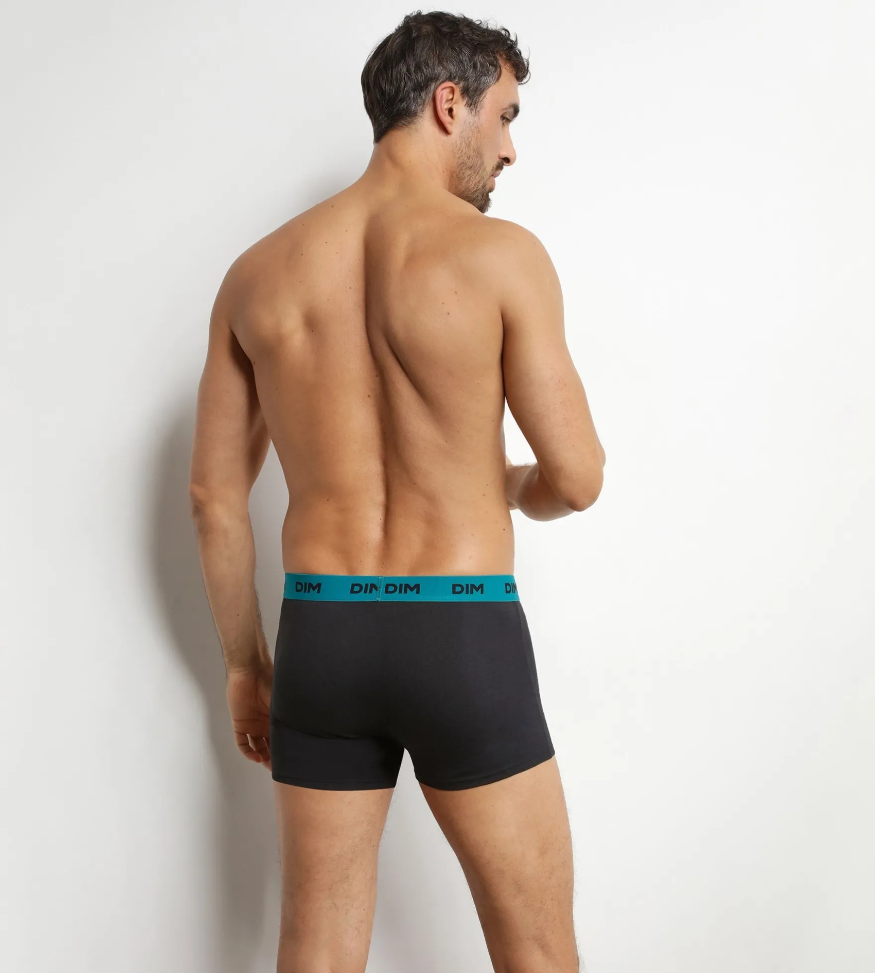 Lot de 3 boxers homme noir ceinture colorée Caméléon Mix & Colors
