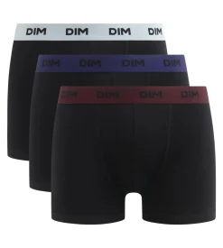 Lot de 3 boxers homme noir ceinture colorée Raisin Mix & Colors
