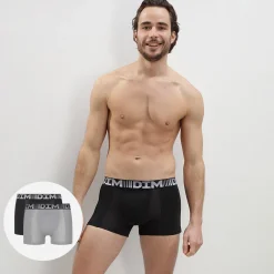 Lot de 2 boxers homme respirants Noir Gris Perle 3D Flex Air