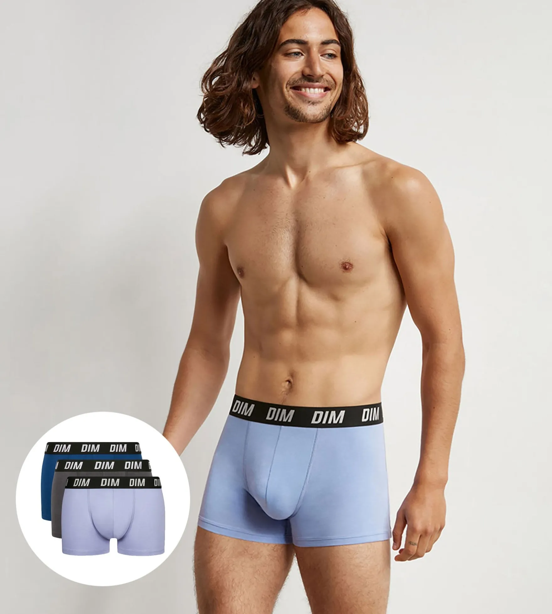Lot de 3 boxers homme à thermorégulation active Bleu Parme Regul Activ