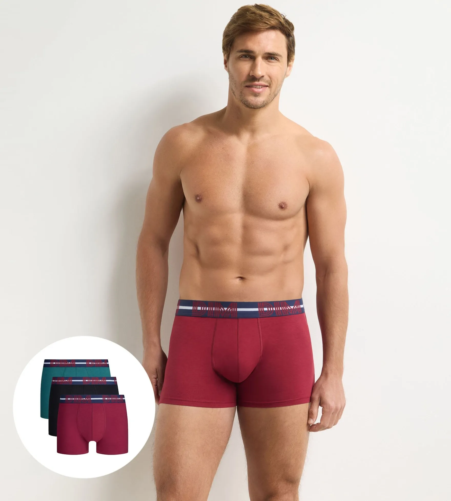 Lot de 3 boxers homme velours, noir, vert bouteille Powerful