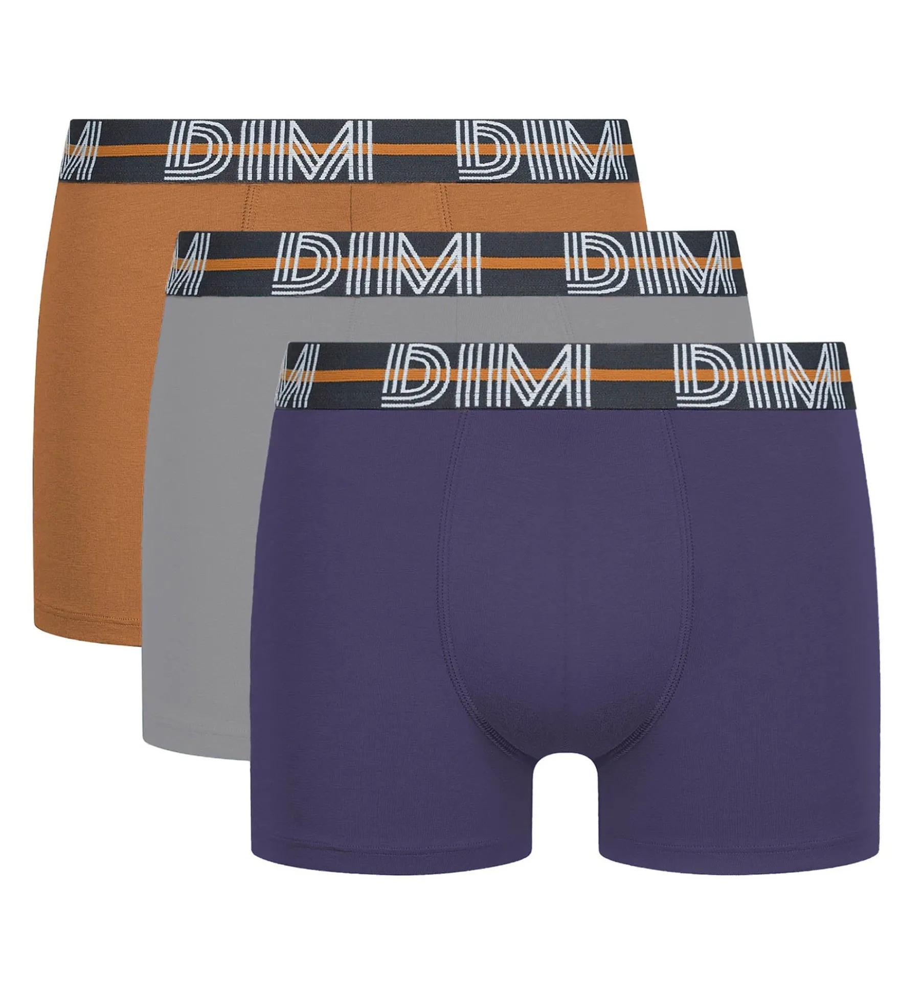 Lot de 3 boxers homme Violet Gris Terre Powerful