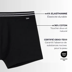 Lot de 4 boxers noirs ECODIM Coton