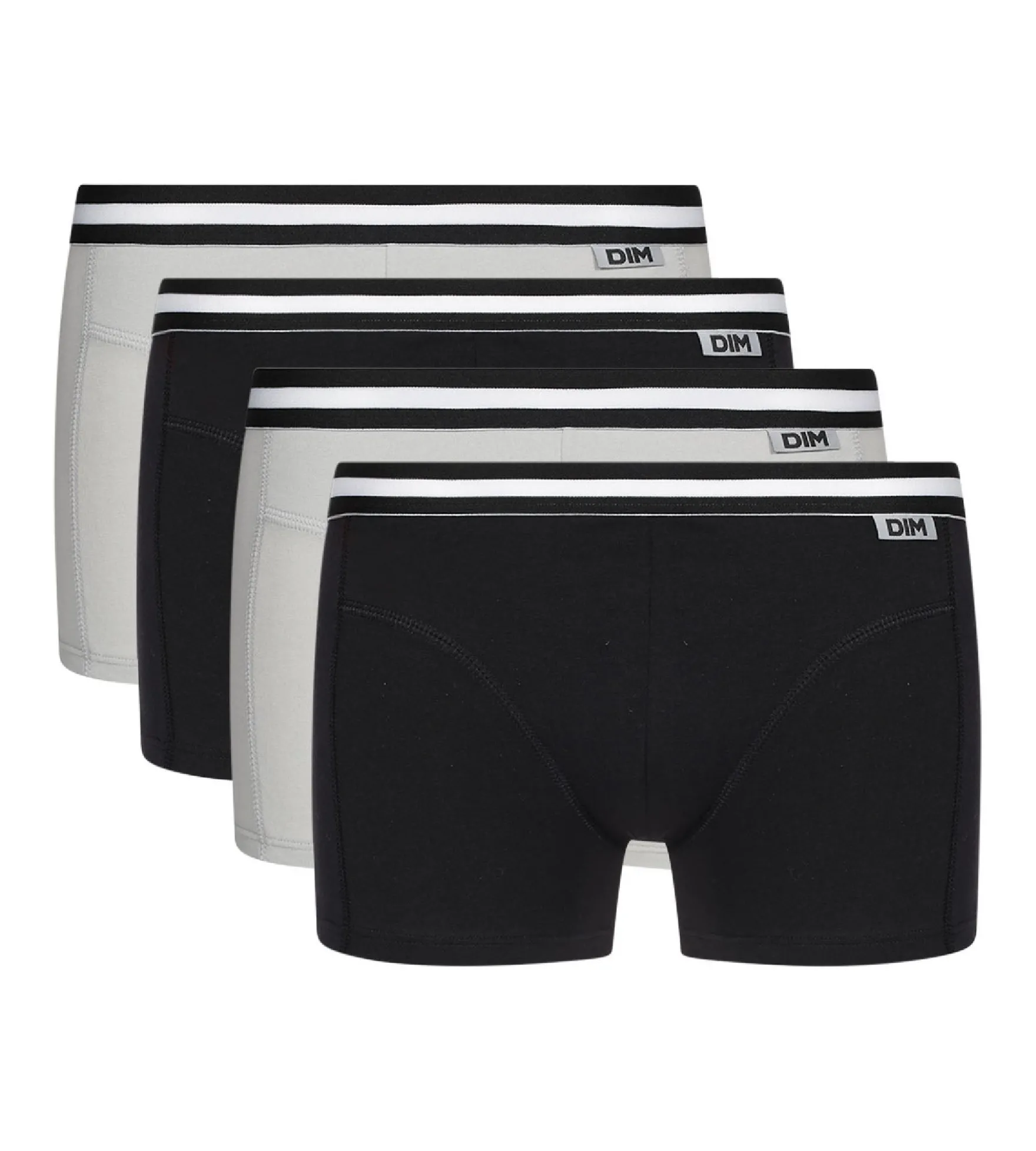 Lot de 4 boxers noirs et gris ECODIM Coton