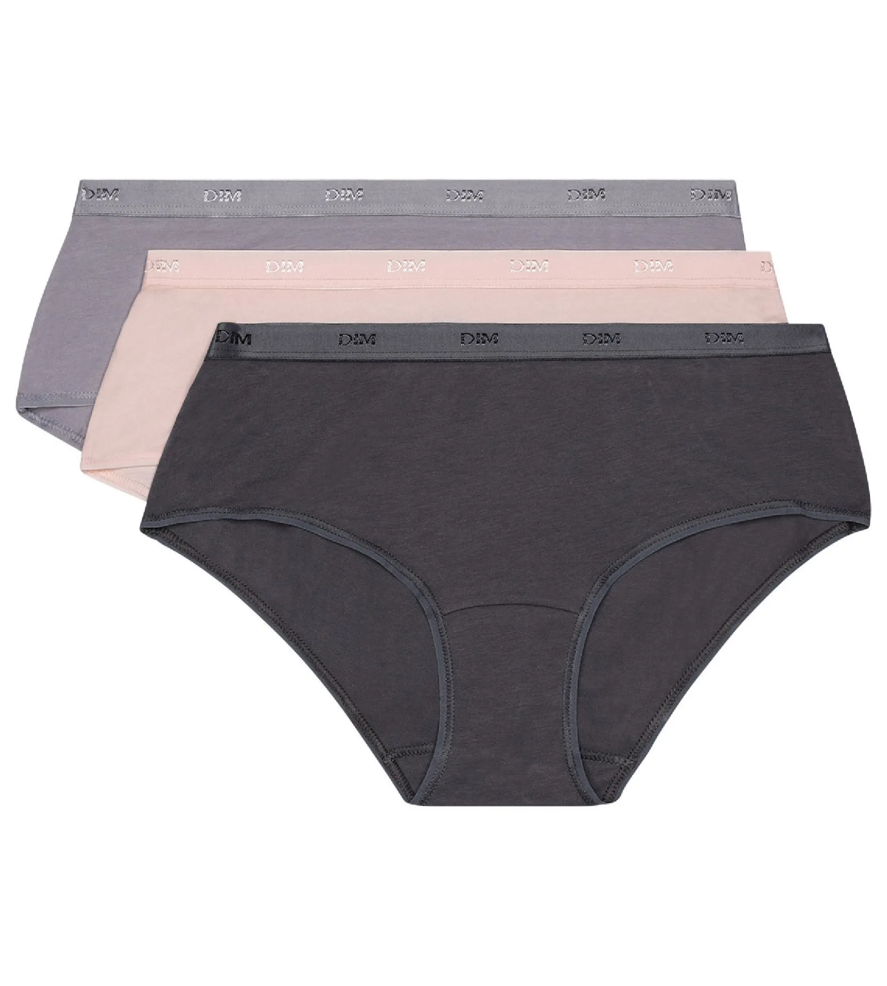 Lot de 3 boxers taupe, rose et gris Les Pockets EcoDIM
