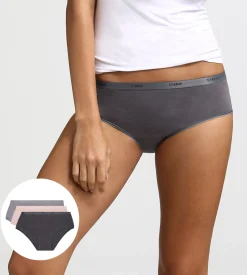 Lot de 3 boxers taupe, rose et gris Les Pockets EcoDIM
