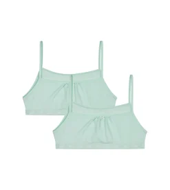 Lot de 2 brassières sans armature en coton bio Bleu Pastel Skin Care