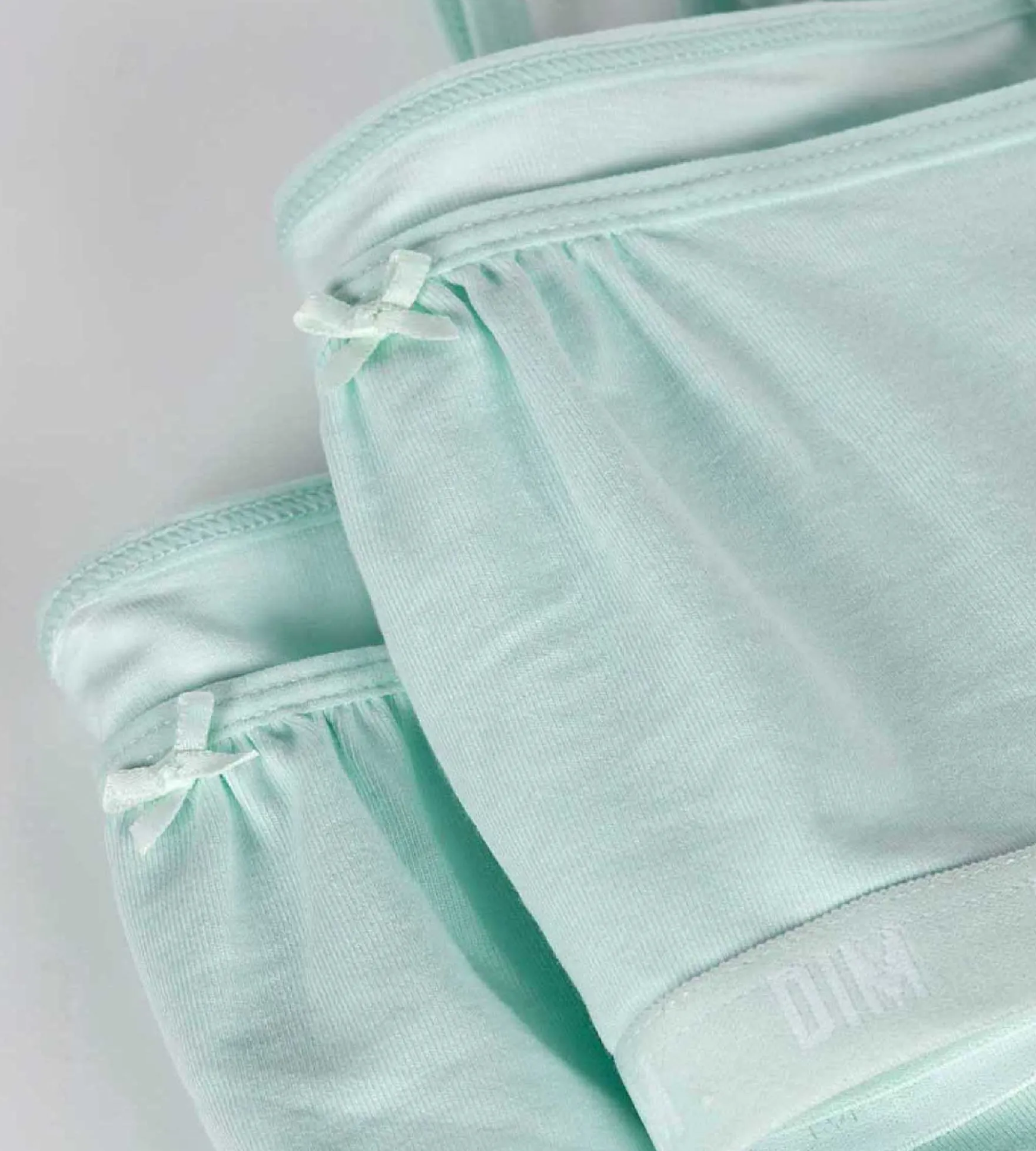 Lot de 2 brassières sans armature en coton bio Bleu Pastel Skin Care
