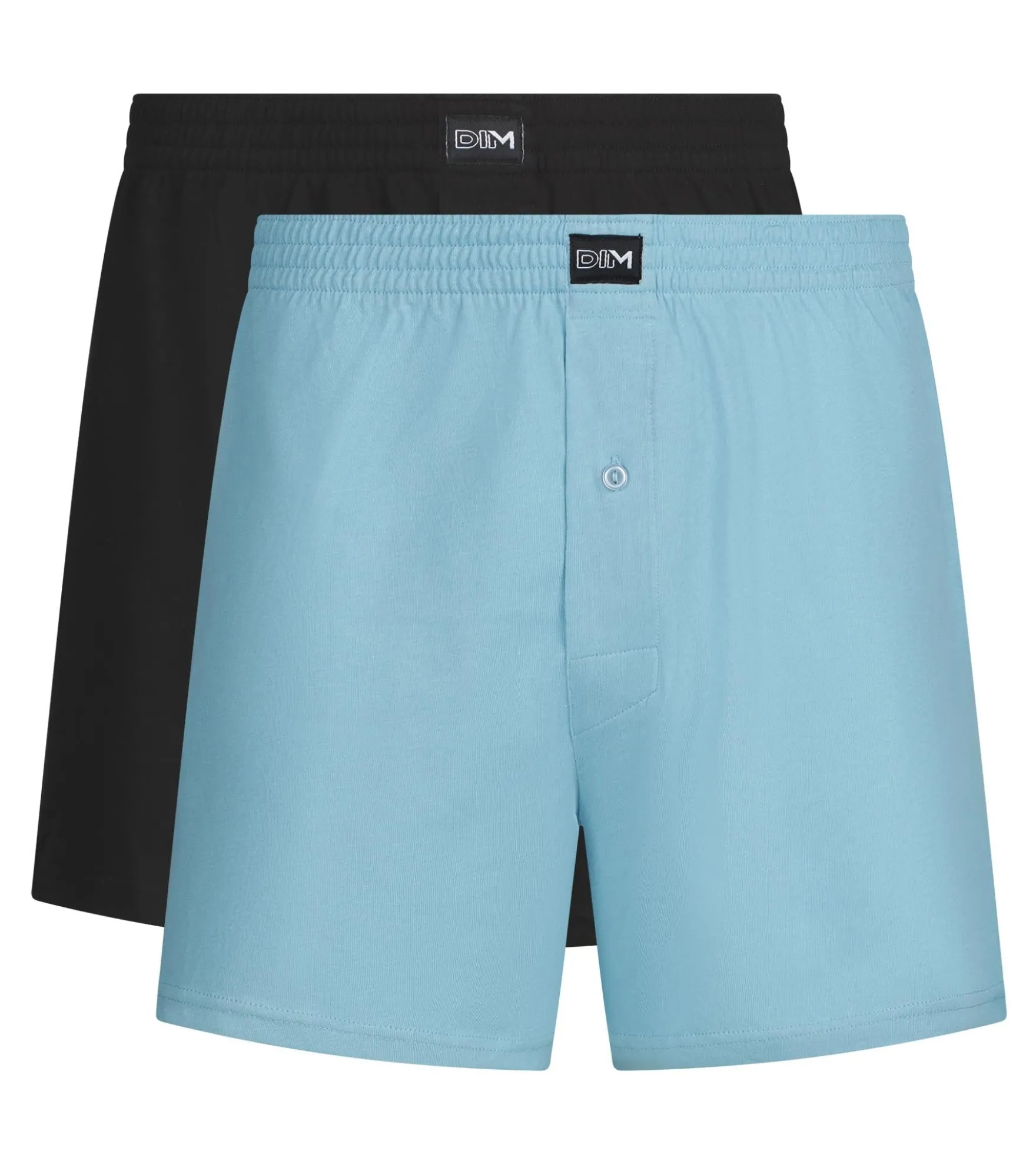 Lot de 2 caleçons homme en coton Noir Bleu Dim