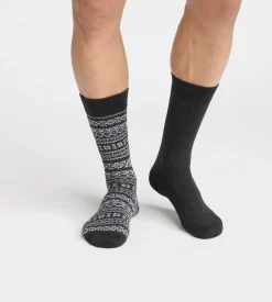 Lot de 2 chaussettes homme anthracite Coton Fancy