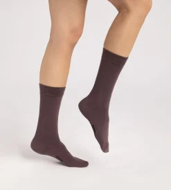 Lot de 3 chaussettes homme Chocolat, cassis, taupe Coton