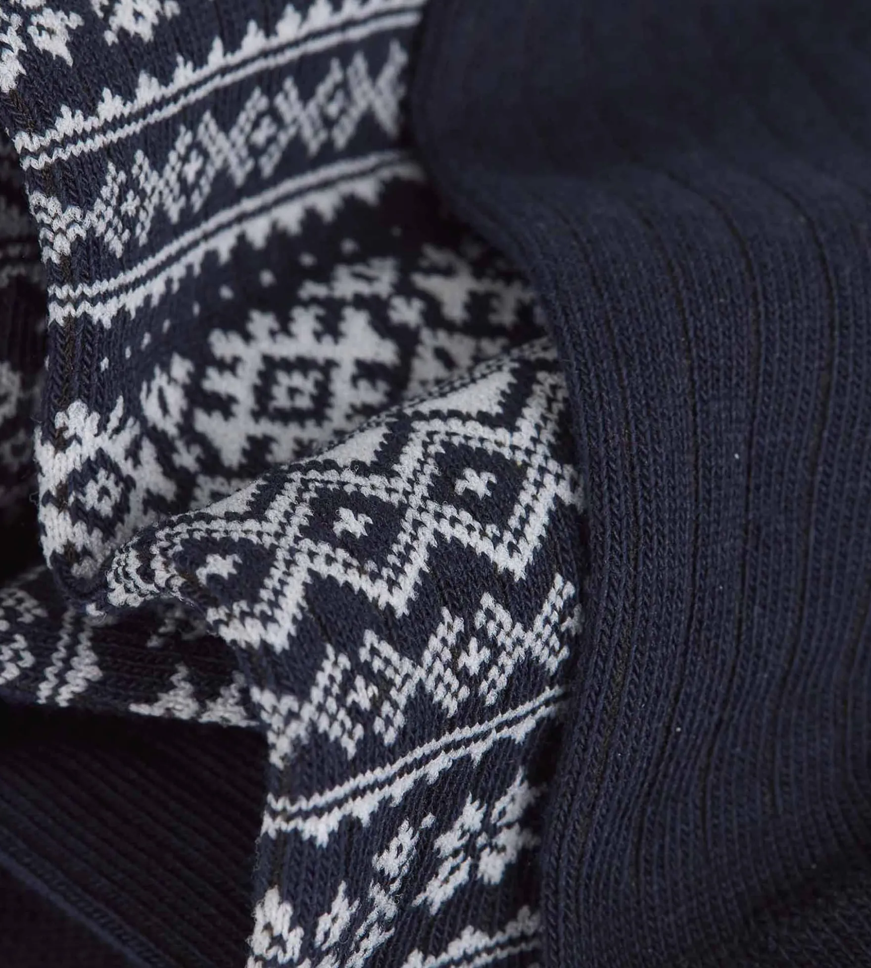 Lot de 2 chaussettes homme nordique navy bleu, navy blue Coton Fancy