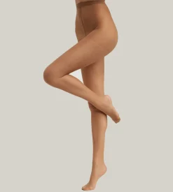 Lot de 3 collants femme en voile transparent Beige Dim Trio Rouge