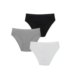 Lot de 3 culottes blanche, noire, grise Les Pockets DIM Girl