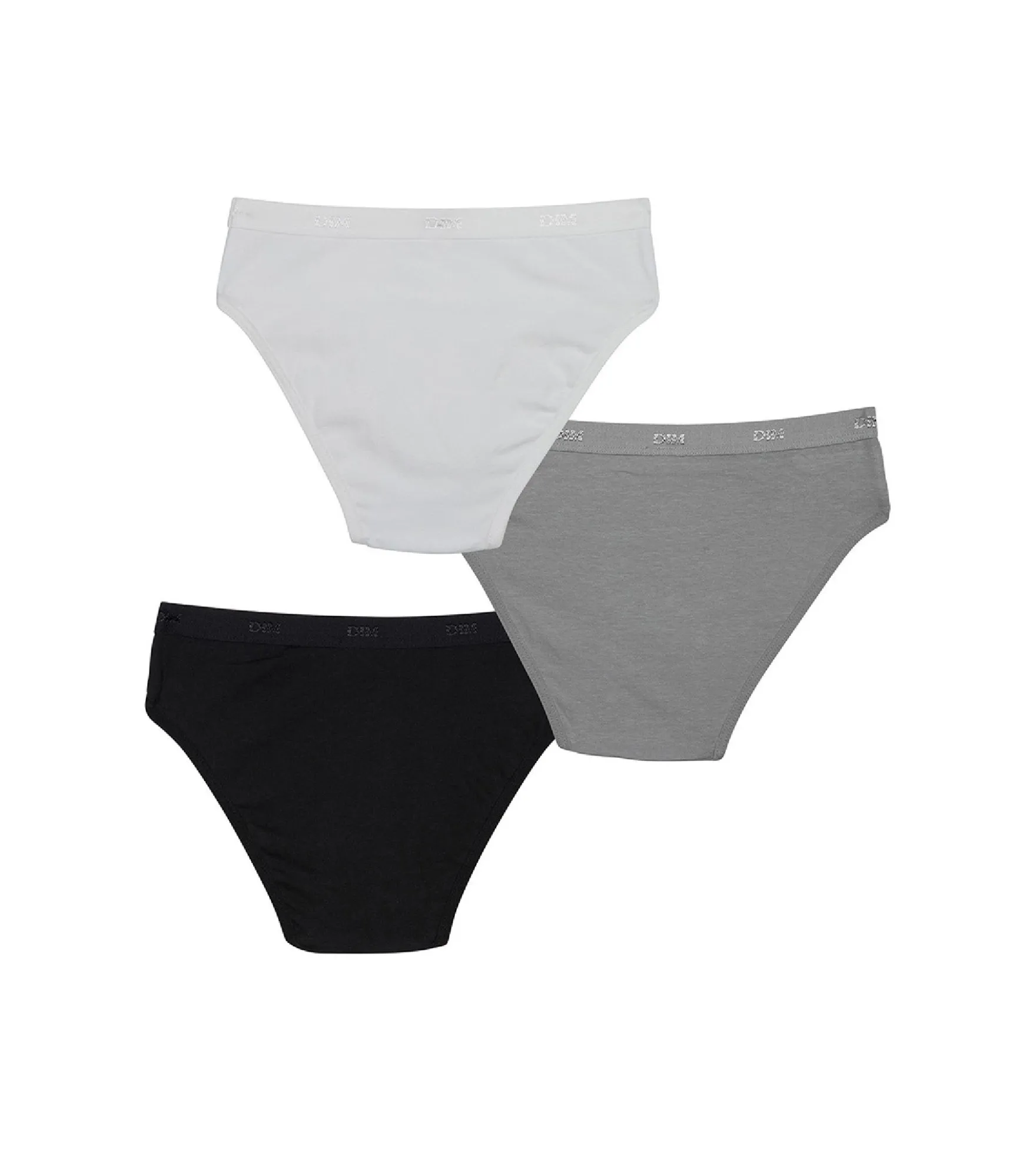 Lot de 3 culottes blanche, noire, grise Les Pockets DIM Girl