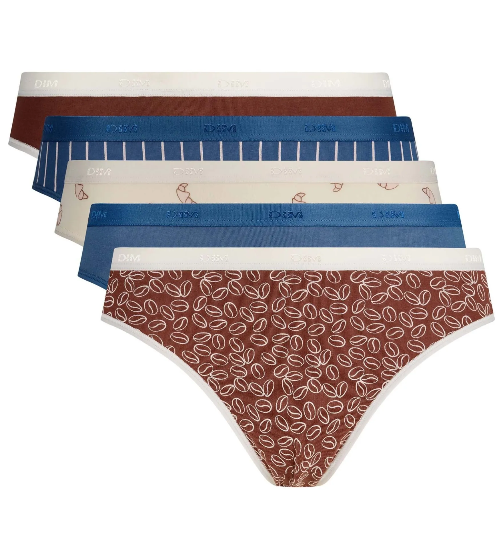 Lot de 5 culottes délice café Les Pockets Coton