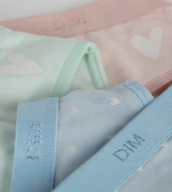 Lot de 3 culottes fille coton stretch Pastel et cœur Les Pockets
