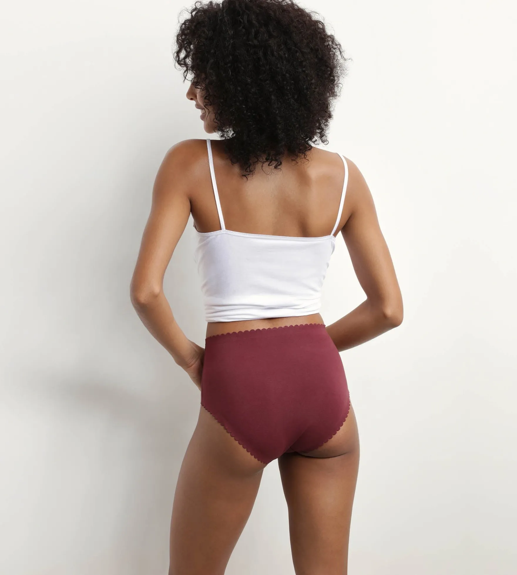 Lot de 2 culottes hautes en coton stretch Rose Rubis Body Touch Easy