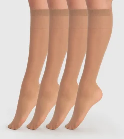 Lot de 4 mi-bas daim EcoDIM semi-opaques 28D