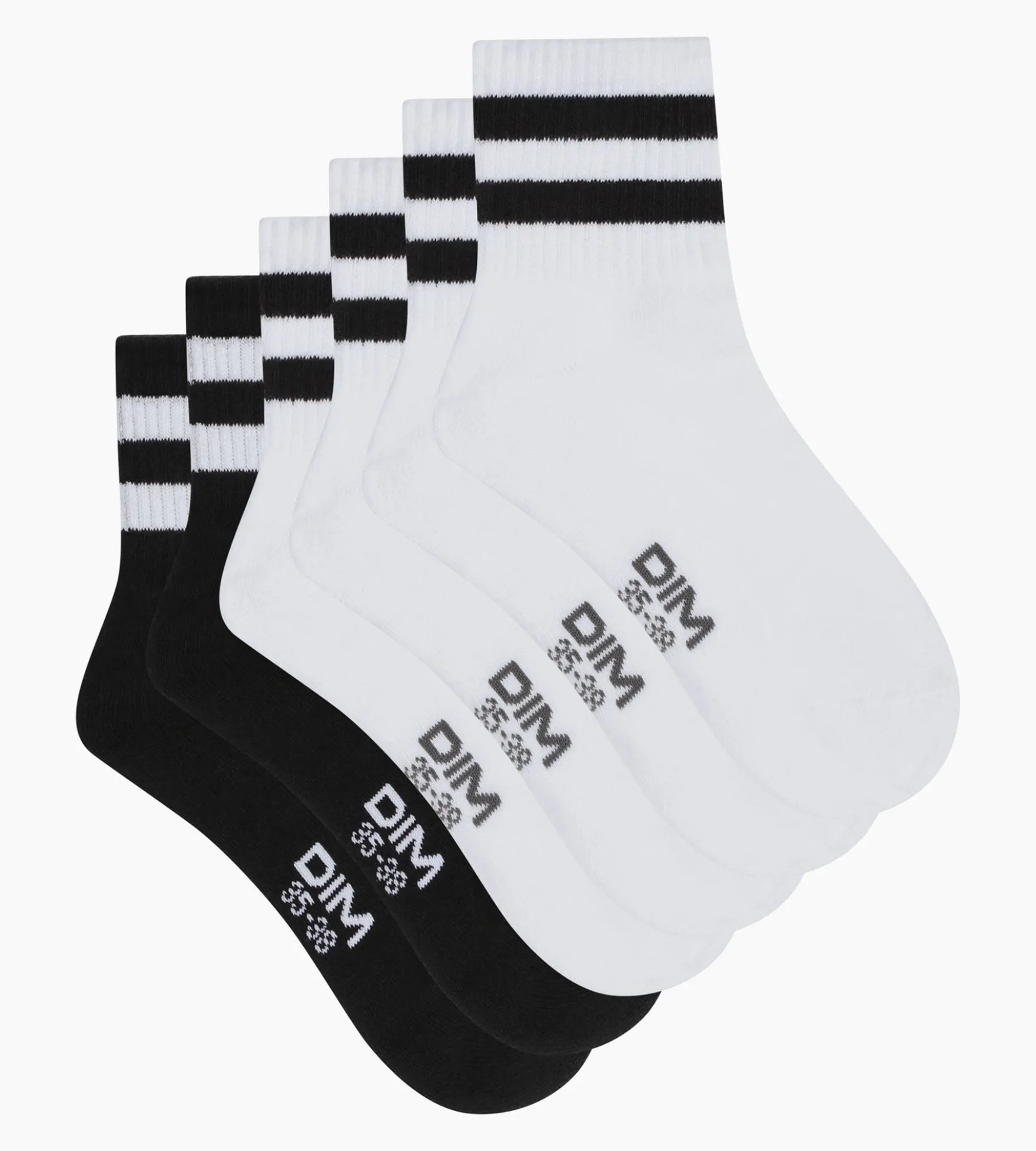 Lot de 3 paires de chaussettes basses homme Blanc Noir EcoDim