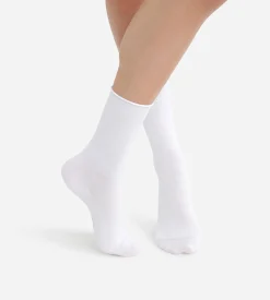 Lot de 2 paires de chaussettes blanches Femme en coton modal