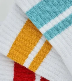 Lot de 3 paires de chaussettes enfant Turquoise Jaune Rouge Dim Sport