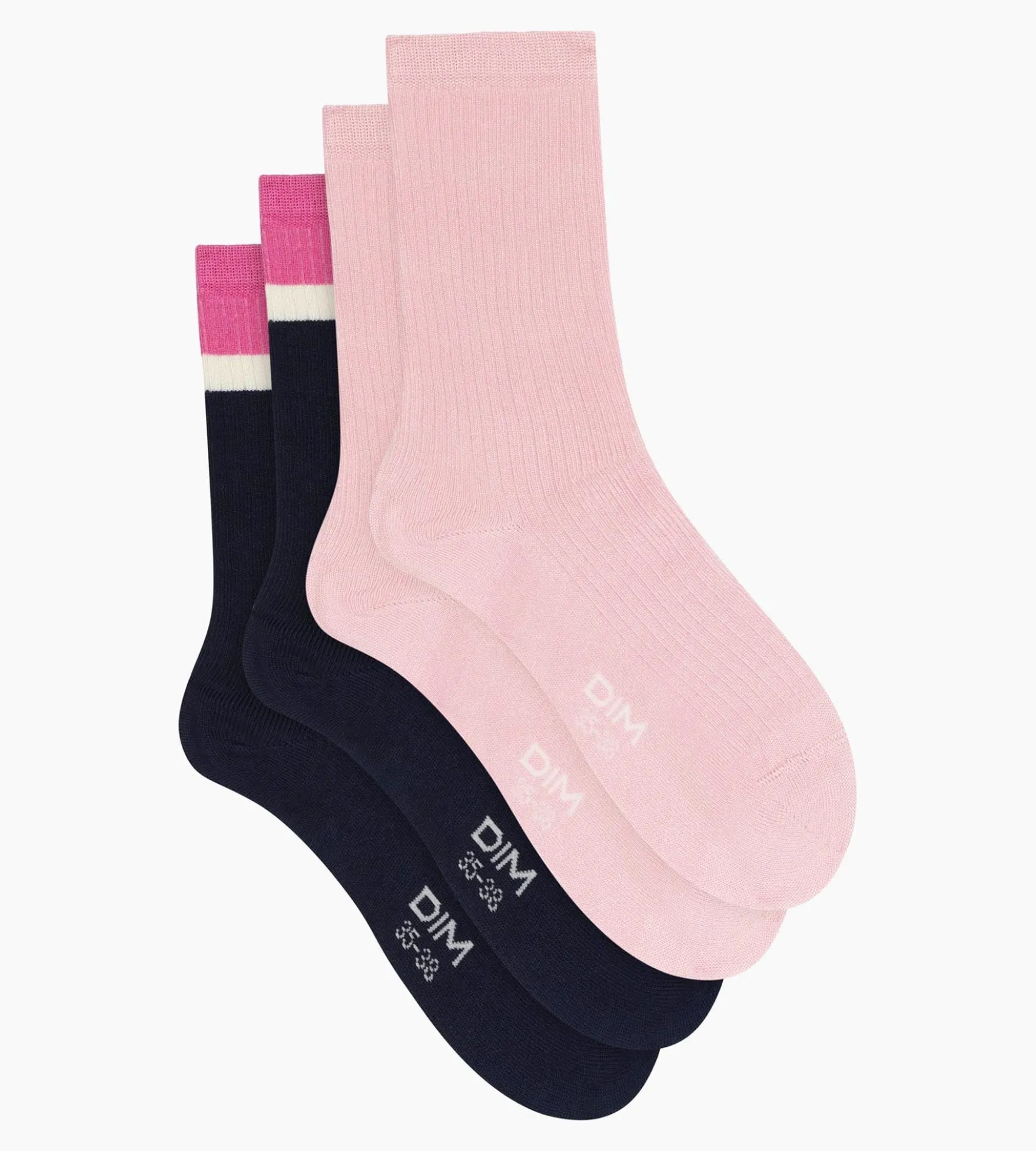Lot de 2 paires de chaussettes en coton Marine Rose Dim Modal