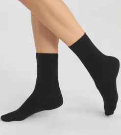 Lot de 2 paires de chaussettes femme en coton bio Noir Dim Good
