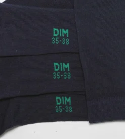 Lot de 2 paires de chaussettes femme en coton bio Bleu Marine Dim Good