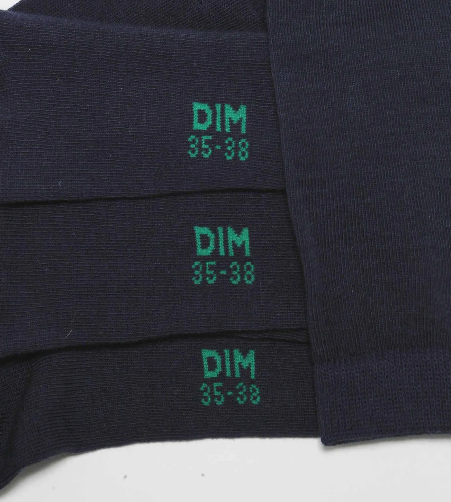 Lot de 2 paires de chaussettes femme en coton bio Bleu Marine Dim Good
